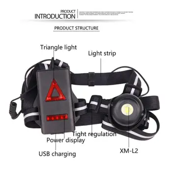 LED Dviračiu, Bėgiojimas Nešiojamas Žibintuvėlis USB Įkrovimo Vandeniui Lauko Sporto Saugos Šviesa Naktį Veikia Krūtinės Šviesos