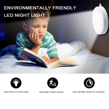LED Kabineto Naktį Lemputės Su PIR Judesio Jutiklis, baterijos Sienos Lempos Belaidžio Smart Naktį Šviesos Warbrobe Laiptų Miegamojo, Virtuvės