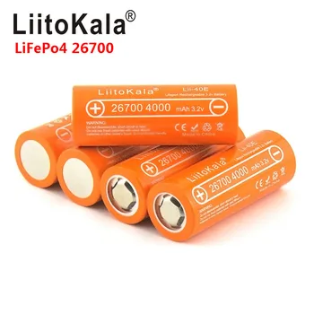 LiitoKala Lii-40E 3.2 V 26700 įkrovimo LiFePO4 baterija 4000mah ličio elemento 24V e-bike galia PASISLĖPĖ saulės šviesos 26650