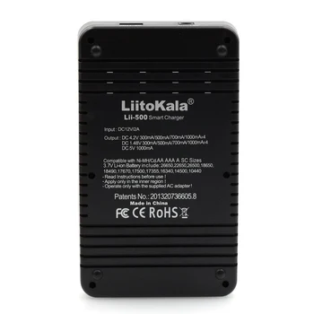 Liitokala Lii-PD4 ii-500 S1 LCD), 3,7 V 18650 18350 18500 16340 17500 25500 10440 14500 26650 1.2 V AA NiMH ar ličio baterijos Kroviklis