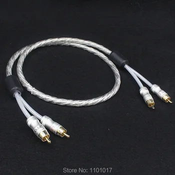 Liton Amerikos sidabro padengtą dvigubą žiedą karščiavimas HIFI EXQUIS garso analogic signalu, RCA kabelis viela