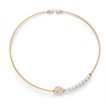 Lnngy 2020 14K Aukso Užpildytas Chokers Karoliai 11,5 cm Natūralių Gėlavandenių Perlų Elegantišką Perlų Karoliai Chokers Moterų Papuošalai, Dovanos