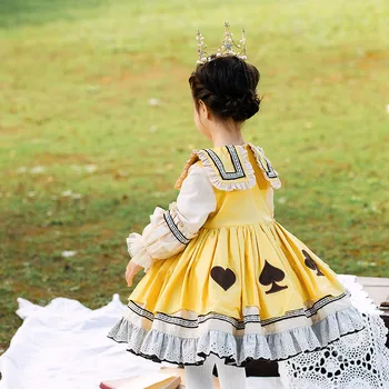 Lolita Royal Suknelės Kūdikių Merginos Princesė Suknelė kūdikių Derliaus Kamuolys Suknelė kūdikių Boutique Drabužių Vaikams Gimtadienio Frocks