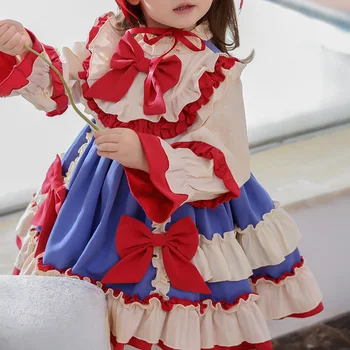 Lolita Suknelė Mergaitėms ilgomis Rankovėmis Žiemos Princesė Dress Kūdikių Šalies Drabužius, 1-12yrs