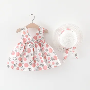 LZH 2021 m. Vasarą Kūdikių, Mergaičių Suknelės Baby Beach Rankovių Lankas Spausdinti Princesė Dress Kūdikių Šalis Suknelė Naujagimiui Drabužiai