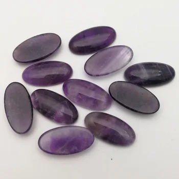 Mados gamtos Amethysts Akmens karoliukai 15x30mm pakabukai violetinė crystal ovalo formos KABINA Cabochon ne skylė 10vnt papuošalai karoliai padaryti