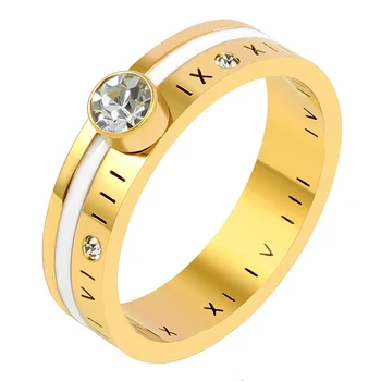 Mados Romėnišką Akmens Žiedas Aukso Sužadėtuvių Žiedas, Skirtas Moterims, Vyrams, Vestuviniai Žiedai, Papuošalai, Dovana