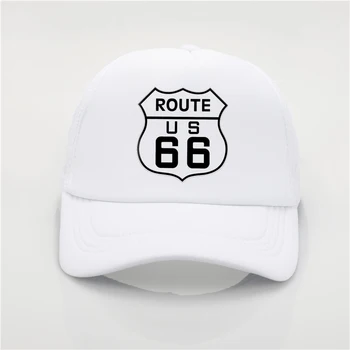 Mados skrybėlę Route 66 spausdinimo beisbolo kepuraitę Vyrų ir moterų Vasaros Tendencija Bžūp Naujas Jaunimo Joker saulės, skrybėlę, grafiti, beisbolo kepuraitę
