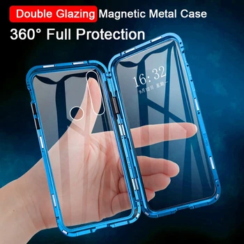 Magnetinės Metalo, Dvigubo Stiklo Pusėje Atveju Huawei Honor Pastaba 10 20 Lite Peržiūrėti 20 30 P20 Pro 8X 9X Nova 5 5i 4 4E 3i Žaisti 3 Padengti