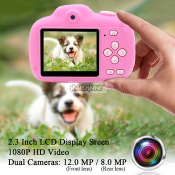 Marumine Vaikams, Žaislai Skaitmeninio Fotoaparato, 12.0 MP HD 1080P Vaizdo 2.3 Colių Ekranas su Dvigubo Objektyvo Elektroninių Selfie Laikina Fotografavimo
