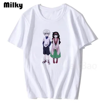 Marškinėliai Hunter X Hunter Moterų Killua Zoldyck Grafinis tshirts Harajuku Anime T-shirt Juokingas Vasaros Viršūnes Animacinių filmų negabaritinių marškinėliai