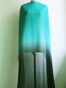 Matuoklis Juoda Mėlyna Ombre Šifono Audinio Šokis Vestuvių Suknelė, Sijonas Medžiagos Nuolydis