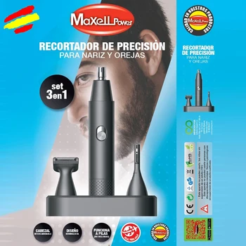 Maxell plaukų precision trimmer su skustuvo bazė 3: 1 baterijos kokybės priežiūros barzda smeigtukai dovana