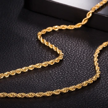 Mazgas Choker Karoliai Moteriški Vyrai Lyno, Grandinės Aukso Užpildytas Didmeninė Mažmeninė Klasikinis Susukti Karoliai 3mm,18 Cm