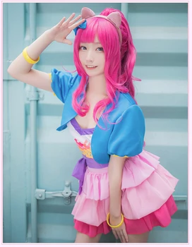 Mažai Pony Pinkie Pie cosplay Kostiumai, batai mielas PP princesė sijonas