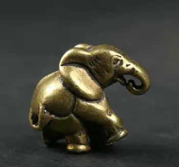 Mažas Retenybė Kinijos Fengshui Bronzos Mielas Gyvūnų Dramblys Turto Statula