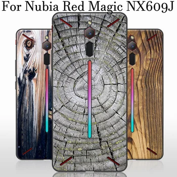 Medienos grūdų, telefono dėklai Nubija Raudonoji Magija atveju, minkštas galinio dangtelio Nubija Raudonoji Magija NX609J shell atveju Nubija NX609J dangtis