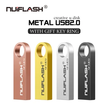 Metalo, nerūdijančio plieno, Usb Flash Drive 4GB 8GB 16GB 32GB 64GB 128GB Pen Ratai pendrives Memory stick su key chain