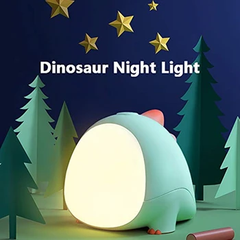 Mielas Dinozauras Naktį Šviesos Vaikams LED Naktinis Apšvietimas Dovana Kūdikio Krūtimi Vystyklų Keitimas Miegamasis Įkrovimo Pritemdomi