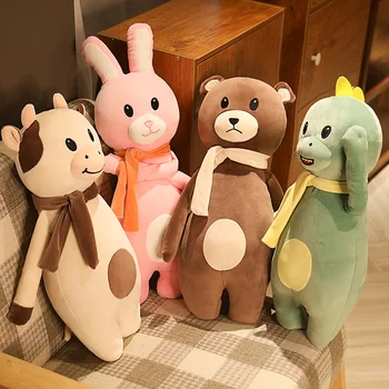 Mielas Huggable Gyvūnų pliušinis lėlės vaikams, minkšti žaislai vaikams, minkštas komfortą miego pagalvės Karvės/rabbit/dinozaurų/meškiukas