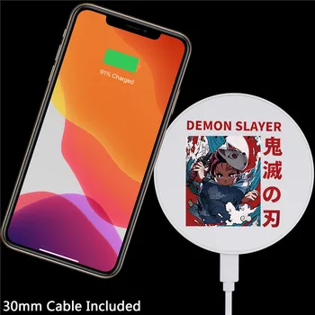 Mielas Japonijos Anime Demon Slayer Įkroviklis Iphone/Airpods 12 Belaidis Kroviklis Nešiojamas Įkroviklis Samsung 