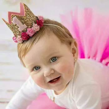 Mielas Kawaii korėjos Plaukų Aksesuarai Baby Girl Vaikams Gimtadienio Mergaitėms Festivalis Scrunchies Šalis Tiekimo Pink Gėlių Karūna