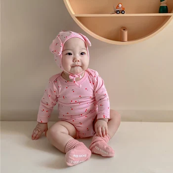 MILANCEL 2020 naujagimiui drabužių rudens mielas kūdikis katytė skrybėlę vyšnių spausdinimo bamblys merginos bodysuits kūdikių berniukų bodysuit