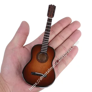Mini Klasikinė Gitara Su Paramos Miniatiūriniai Medinių Muzikos Instrumentų Kolekcija Dekoratyviniai Papuošalai Modelis Dekoracija Dovanos