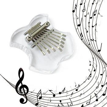 Mini Kristalų Kalimba 8 Klavišą Nykščio Piršto Fortepijonas Skaidrios Muzikos Instrumentas Pradedantiesiems Muzikos Dovana