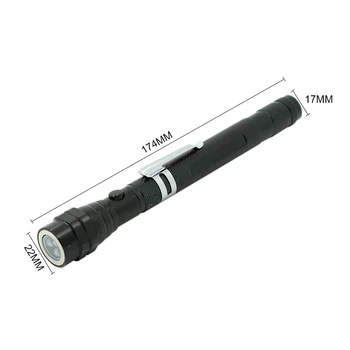 Mini LED Žibintuvėlis 3 LED Lanksti Taktinis Žibintuvėlis Lempos Teleskopinis Baton Šviesos Nešiojamų savigynos Žibintų
