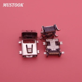 Mini USB jungtis 8Pin lizdas, jungtis MP3, MP4, GPS ir tt,4 pėdų SMT 100vnt