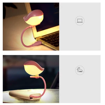 Mini USB Lankstus Paukščių Micro LED Nakties Šviesos Kūdikių Darželio PC Darbas Šalia Lempos