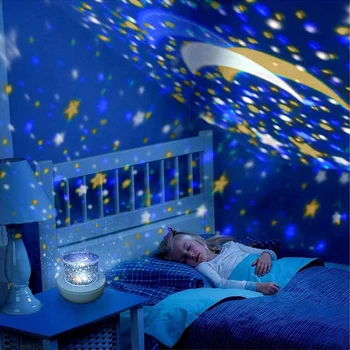 Mini Žvaigždžių Projektorius USB LED Nakties Šviesos Vaikams Miegamasis ir Šalies Lempos 360Degree Sukasi Įdomus Atostogų Dovanų,Kiaulių