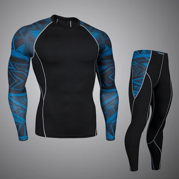 Mma bėrimas apsaugas vyriški bėgimo drabužius 2019 prekės suspaudimo drabužiai antblauzdžiai ilgomis rankovėmis trikotažas sąjungos kostiumas MMA marškinėliai