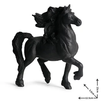 Modeliavimo Black Horse Modelis Veiksmų Skaičius, Modeliavimo Laukinių Gyvūnų figūrėlių Kolekcija PVC Puikus Žaislas Vaikams Dovanų