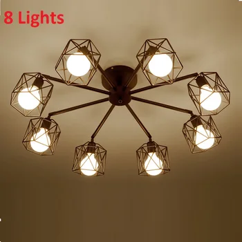 Modernus Retro Liustra Virtuvės, Miegamojo Kabinti Senovinių Geležies Liustra Amerikietiško Stiliaus kaustytomis geležies modernios LED lempos šviesą