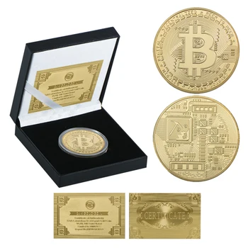 Monetų Kolekcionieriams Bitcoin su Kokybės Black Box Monetos Turėtojas Kopijuoti Auksą, Sidabrą, Rinkti Monetas, Tiek Monetos Gimtadienio, Kalėdų Dovana