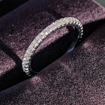 Moonso Nekilnojamojo 925 Sterlingas Sidabro Žiedas Vestuvinis vestuvių juostoje žiedas Moterims amžinybę piršto dizaino mados asmeninį LR1090AS