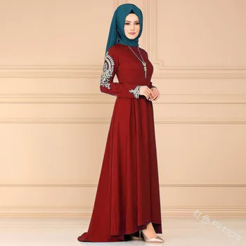 Moteris spausdinti chalatas ilgomis Rankovėmis maxi Suknelė plius dydžio netaisyklingos hem suknelė Eid Ramadanas kaftan Islamo musulmonų abaja Jubah Djellaba