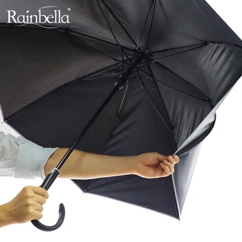Moterų skėtis cukranendrių lietaus ilga rankena tvirtas skėtis moterų žmogus uv saulės apsaugoti pusiau automatinė vėjo verslo baltas juodas