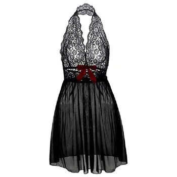 Moterų Sleepwear apatinis Trikotažas Nėrinių Babydoll Raudonas Juodas Dirželis Chemise Apynasrio Teddy V Kaklo 3XL Nightdress