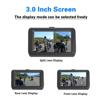 Motociklo Vaizdo įrašymo DVR Brūkšnys Cam 32GB HD 1080P+720P Priekiniai Galinio vaizdo Kamera, Dual Lens Naktinio Matymo Vandeniui Vairavimo Diktofonas