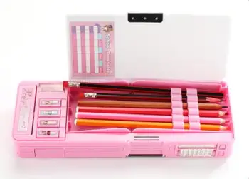 Multi-funkcija pieštuko atveju mielas kūrybos didelės talpos pieštukų dėžutė dvipusė raštinės reikmenys lauke kawaiis pieštuku krepšys