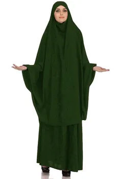 Musulmonų Burqa Abaja Moterų Hijab Suknelės Maldos Drabužiu 2 peices rinkiniai Burka Niqab Ilgai Khimar Kaftan Skraiste Jilbab Islamo Apranga