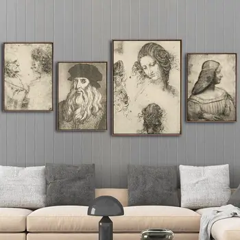 Namų Dekoras Drobė Spausdinimo Meną Sienos Nuotraukas Plakatas Drobė Spausdinti Paveikslai Italijos Leonardo Da Vinci Eskizai