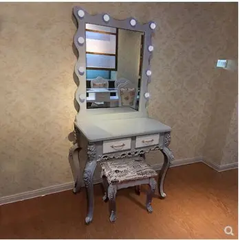 Nauja Europos stiliaus tualetinis staliukas, vestuvių foto studija tualetinis staliukas su šviesos miegamojo mažas vienetas, Mini tualetinis staliukas