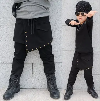 Nauja Mada Vaikų Drabužių Haremas Hip-Hop Šokių Kelnes Panelled Spliced Liesas Sweatpants vaikai Punk sportinės kelnės