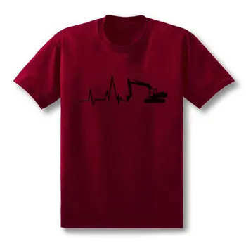 Nauja Vasaros Ekskavatorių T Marškinėliai Vyrams trumpomis Rankovėmis Medvilnės širdies Plakimas Ekskavatorių T-shirt Vyras Drabužių Camisetas T-Shirts