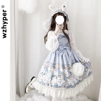 Naujas JSK Slydimo Gothic Lolita Dress Harajuku Gatvės Mados Kryžiaus Cosplay Moterų Lankas Suknelė Japonijos Minkštas Sesuo Tutu Stiliaus Suknelės