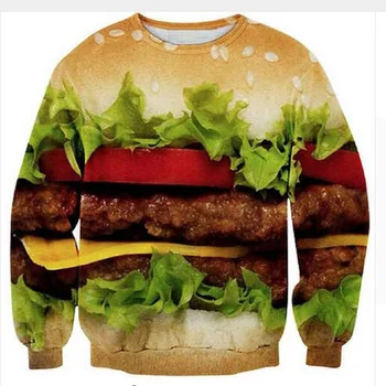Naujas juokingi mados hamburger 3d palaidinės Vyrų, Moterų Prakaitas Megztinis Hoodies unisex puloveriai kasdieniai Viršutiniai drabužiai Viršūnės